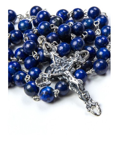 Lapis Lazuli Silver Rosary