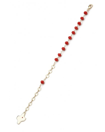 Crystal Bracelet - Red - Metal Gold | Vatican Gift