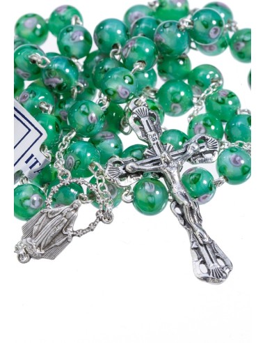 Green Murano Glass Rosary 6mm