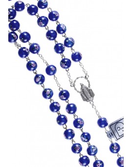 Deep Blue Murano Glass Rosary 6mm