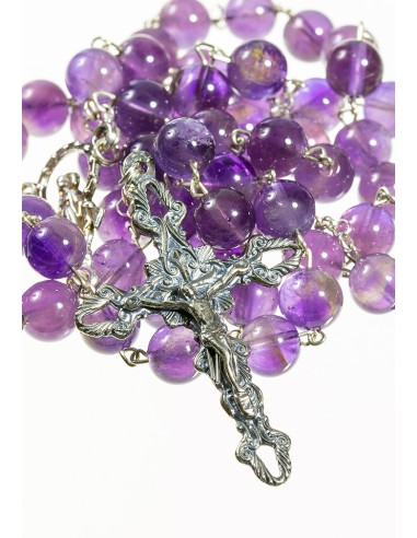 Violet amethyst Silver Rosary