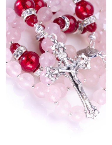 Deep Scarlet Red an Pink Rosary