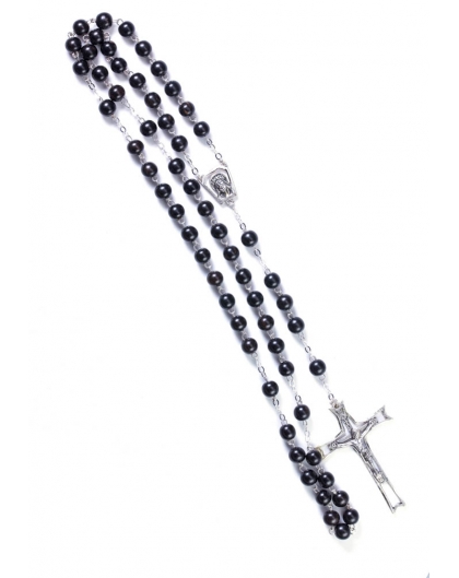 Gray Cultured Pearls Rosary - Sterling Silver