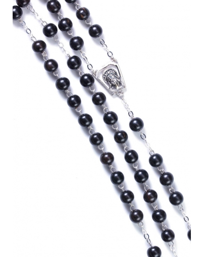 Gray Cultured Pearls Rosary - Sterling Silver