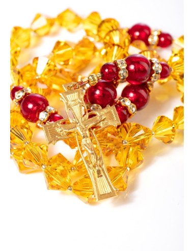 Sunflower  Crystals and Murano Glass Rosary  | Vatican Gift