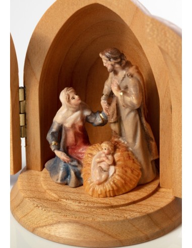 Small Classic Wooden Nativity in a casket  | Vatican Gift