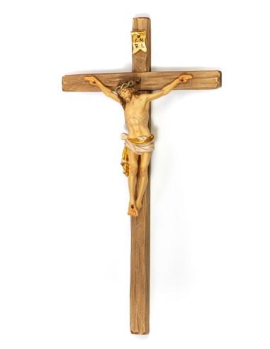 Handcarved wooden Crucifix White big  | Vatican Gift