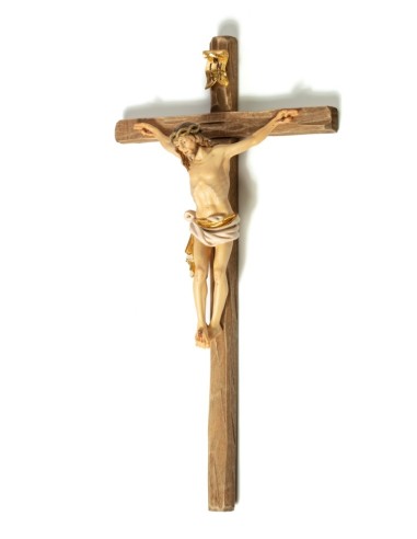 Handcarved wooden Crucifix White Small  | Vatican Gift