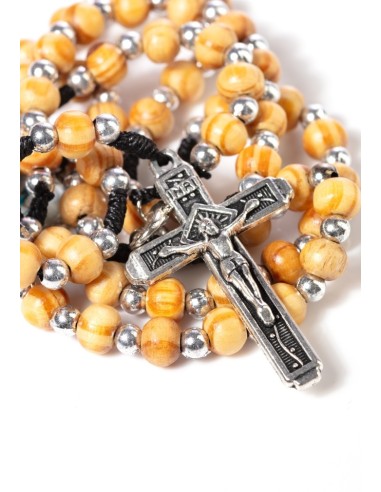 Olive wood and dark Rope Rosary  | Vatican Gift