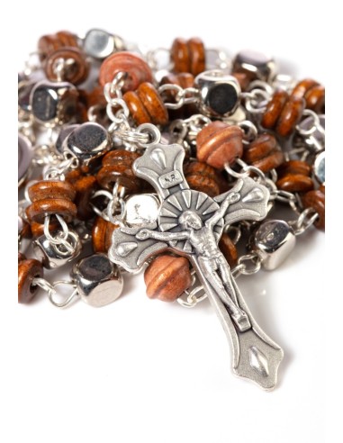 Wood and Metal beads Rosary  | Vatican Gift