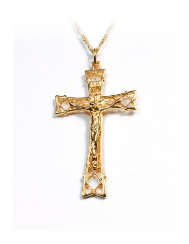 The Net Crucifix -  Gold 24 kt plated  | Vatican Gift