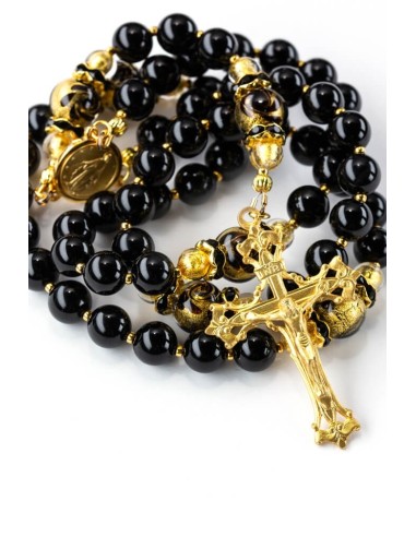 Royal Gold and Onyx Rosary