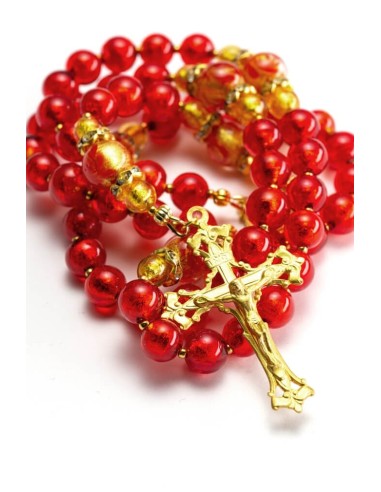 Silver Red Royal Gold Rosary