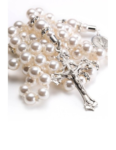 White Pearl Timeless Charm Rosary