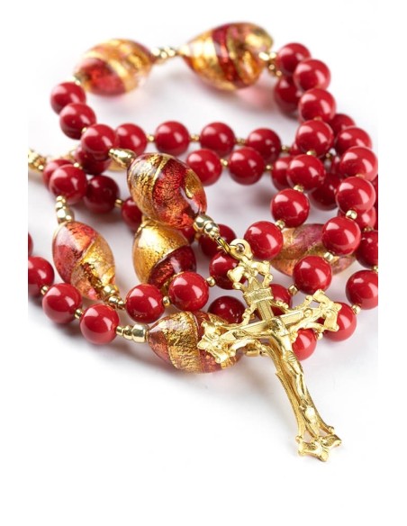 Red Garnet Clear outlets Quartz Goldfilled Rosary