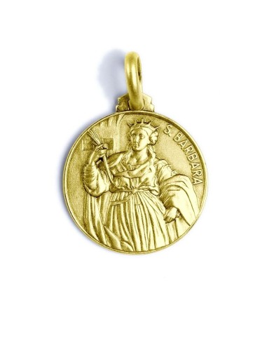 St. Barbara gold plated medal  | Vatican Gift