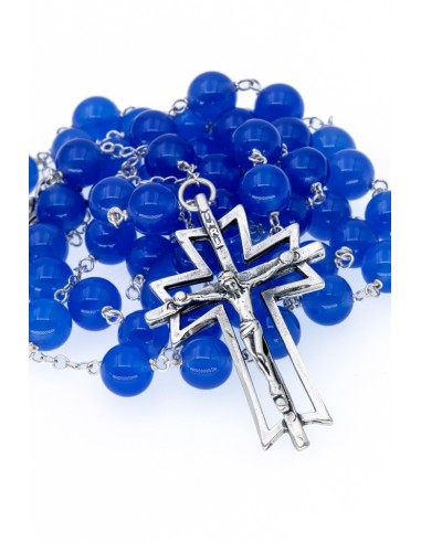 Agate Blue Agate Rosary, Sterling Silver  | Vatican Gift