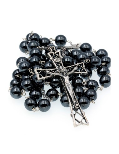 Hematite Rosary - Wire Crucifix  | Vatican Gift