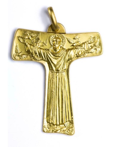 St. Francis from Assisi Tau gold plated