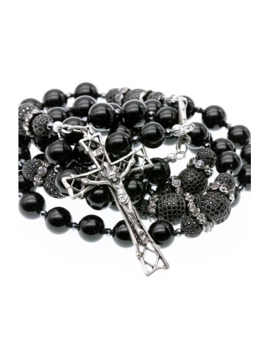 Black Trinity Zircons Rosary  | Vatican Gift