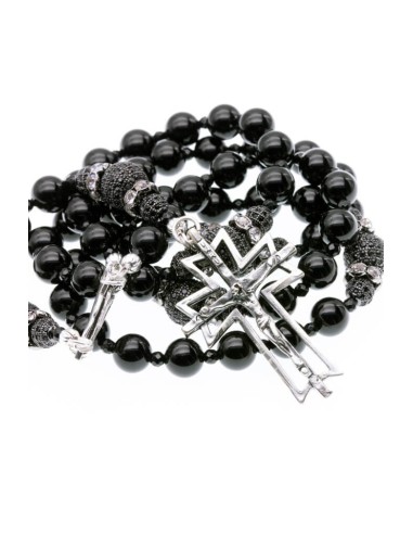 Black Trinity Zircons Rosary  | Vatican Gift