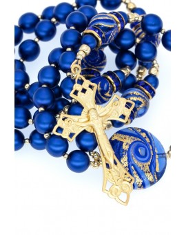 Majestic Blue and Gold Rosary