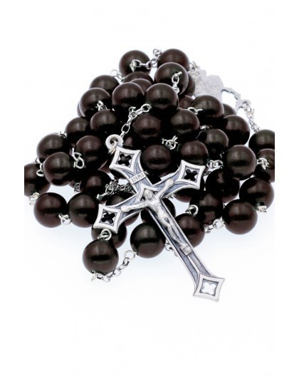 Wood Bead Rose Scented Rosary - 3mm beads - Loreto Gift