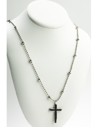 Metal Necklace Black Crucifix