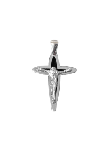 Sterling Silver Cuspid Crucifix with chain  | Vatican Gift