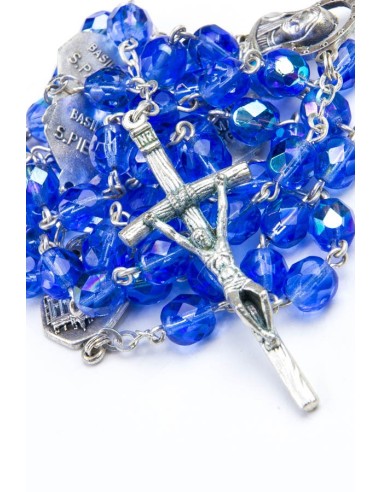 Four Basilicas Light Blue Rosary