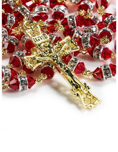 Red Swarovski Crystal beads Rosary