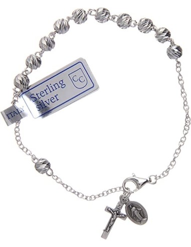 All Silver Rosary Bracelet | Vatican Gift