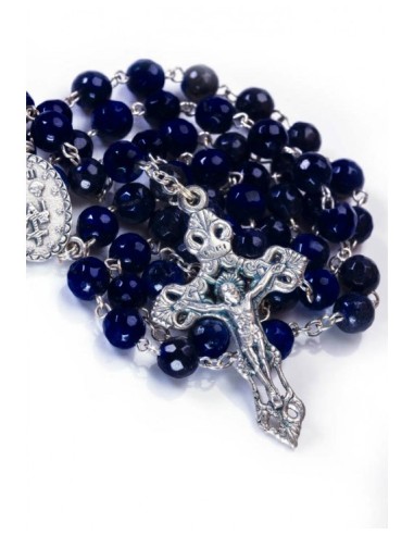 Faceted Blue  Agate Rosary  | Vatican Gift