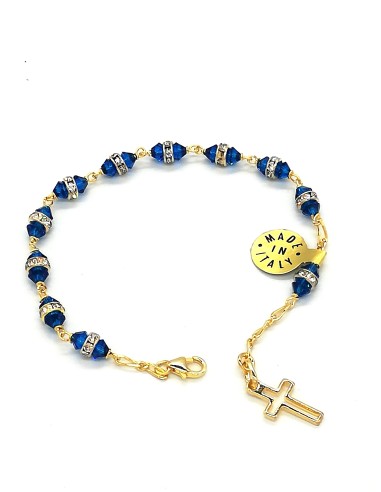 Deep Blue strass gold bracelet  | Vatican Gift