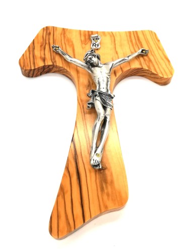 Olive Wood wall Tau Crucifix  | Vatican Gift