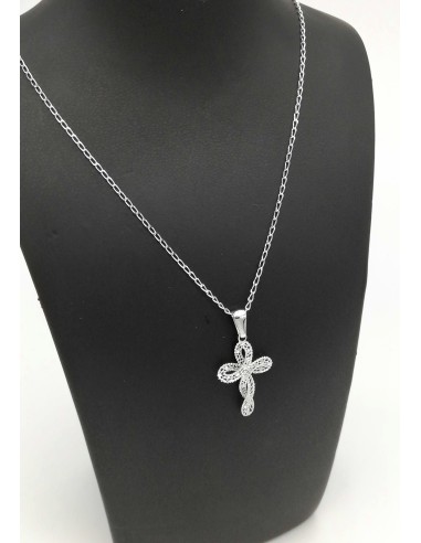 Sterling Silver Stripes Crucifix with chain  | Vatican Gift