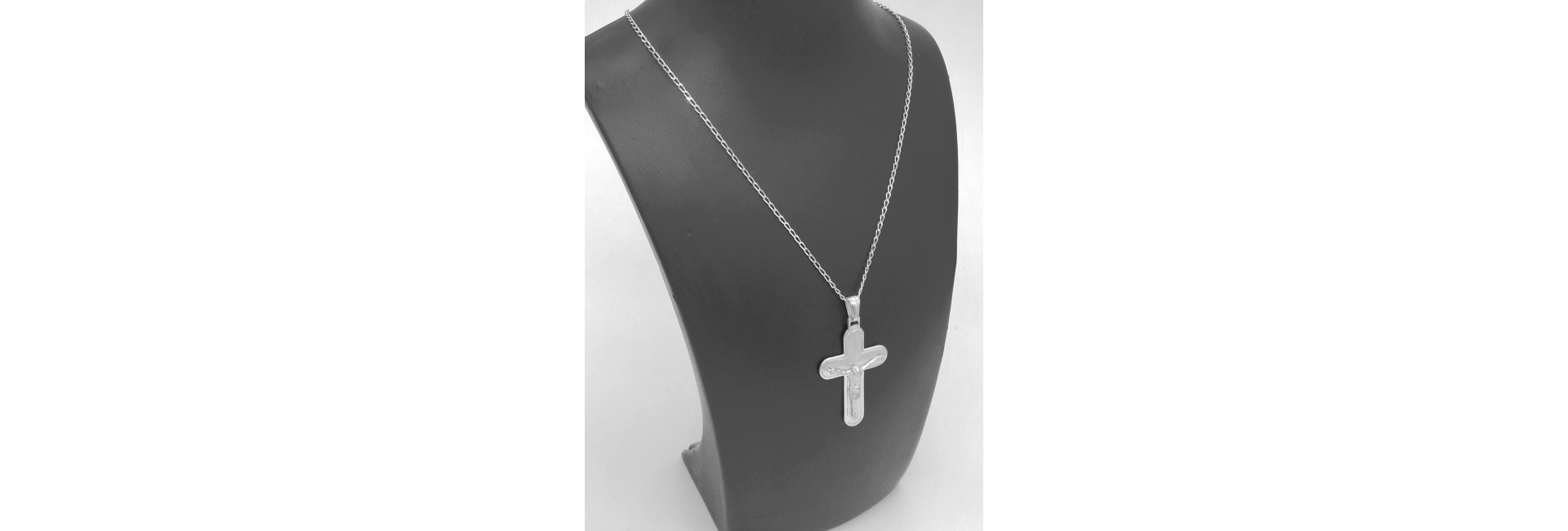 Sterling Silver Stripes Crucifix with chain | Vatican Gift