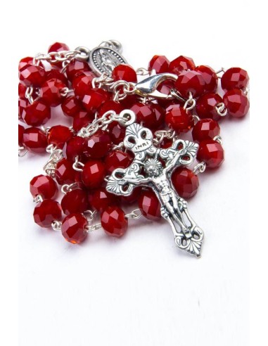 Red Faceted Glass Rosary