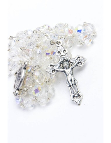 Pope Francis Clear Glass Rosary