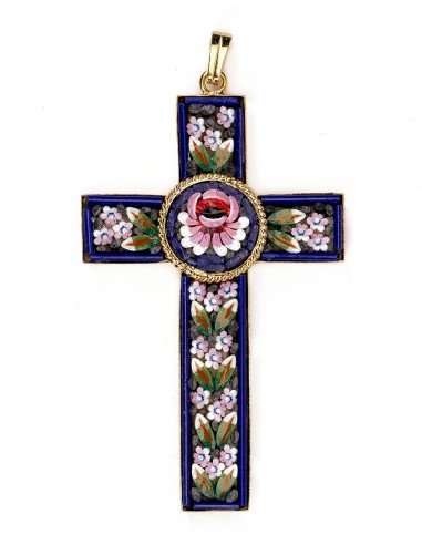 Small Handmade Mosaic Glass Crucifix | Vatican Gift