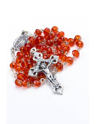 Red Glass Faceted Glass Rosary 3mm beads