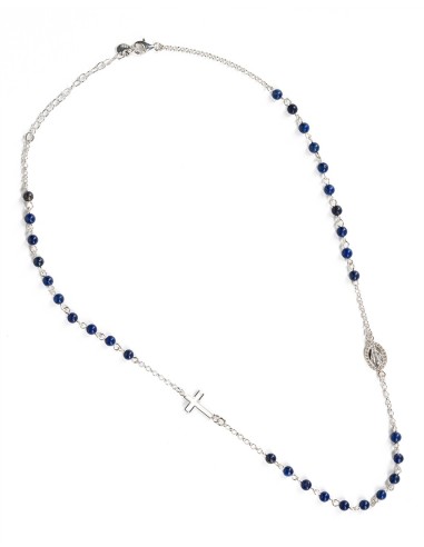 Lapis Lazuli Beads Sterling Silver Necklace | Vatican Gift