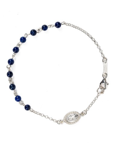 Lapis Lazuli Beads Sterling Silver Bracelet | Vatican Gift