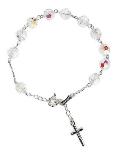 Crystal Beads Sterling Silver Rosary Bracelet | Vatican Gift