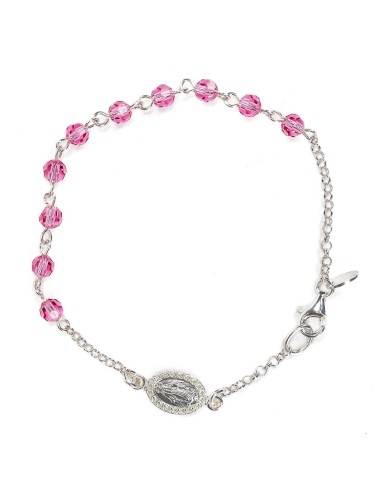 Pink Crystal Sterling Silver Bracelet | Vatican Gift