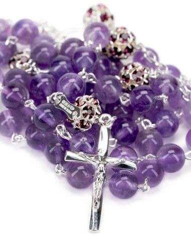 Amethyst Beads Sterling Silver Rosary | Vatican Gift