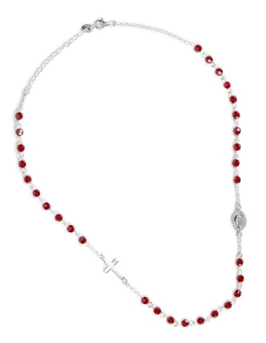 Red Crystal Sterling Silver Necklace | Vatican Gift