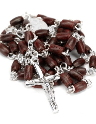 Sterling Silver Rosary Mahogany Wood | Vatican Gift