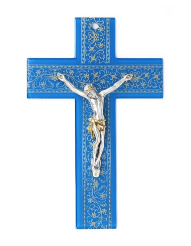 Blue Glass Wall Crucifix | Vatican Gift