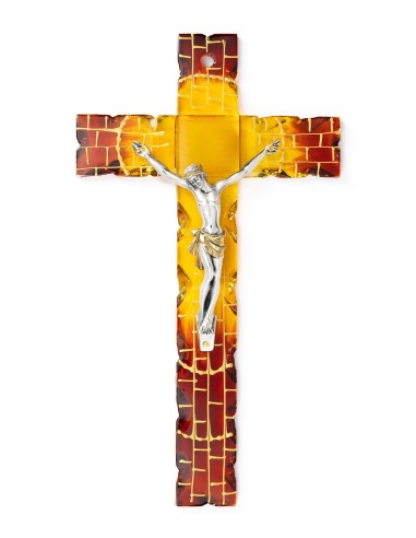 Red Fire Glass Wall Crucifix | Vatican Gift